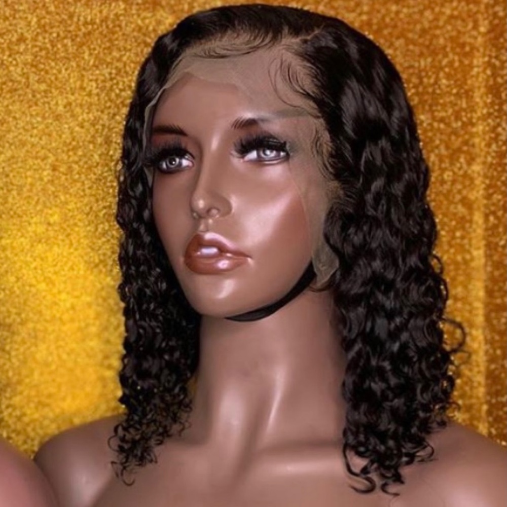 Women Burmese curly lace frontal wig